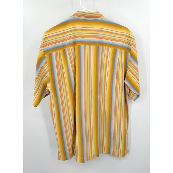 TOMMY BAHAMA Silk Blend Shirt Mens M Striped Button Up Short Sleeve - Picture 3 of 4